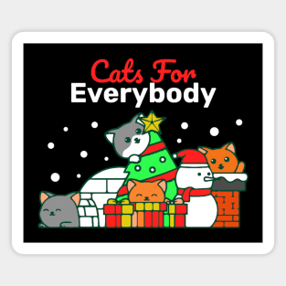 Cats for Everybody - Funny Santa and Cats Magnet